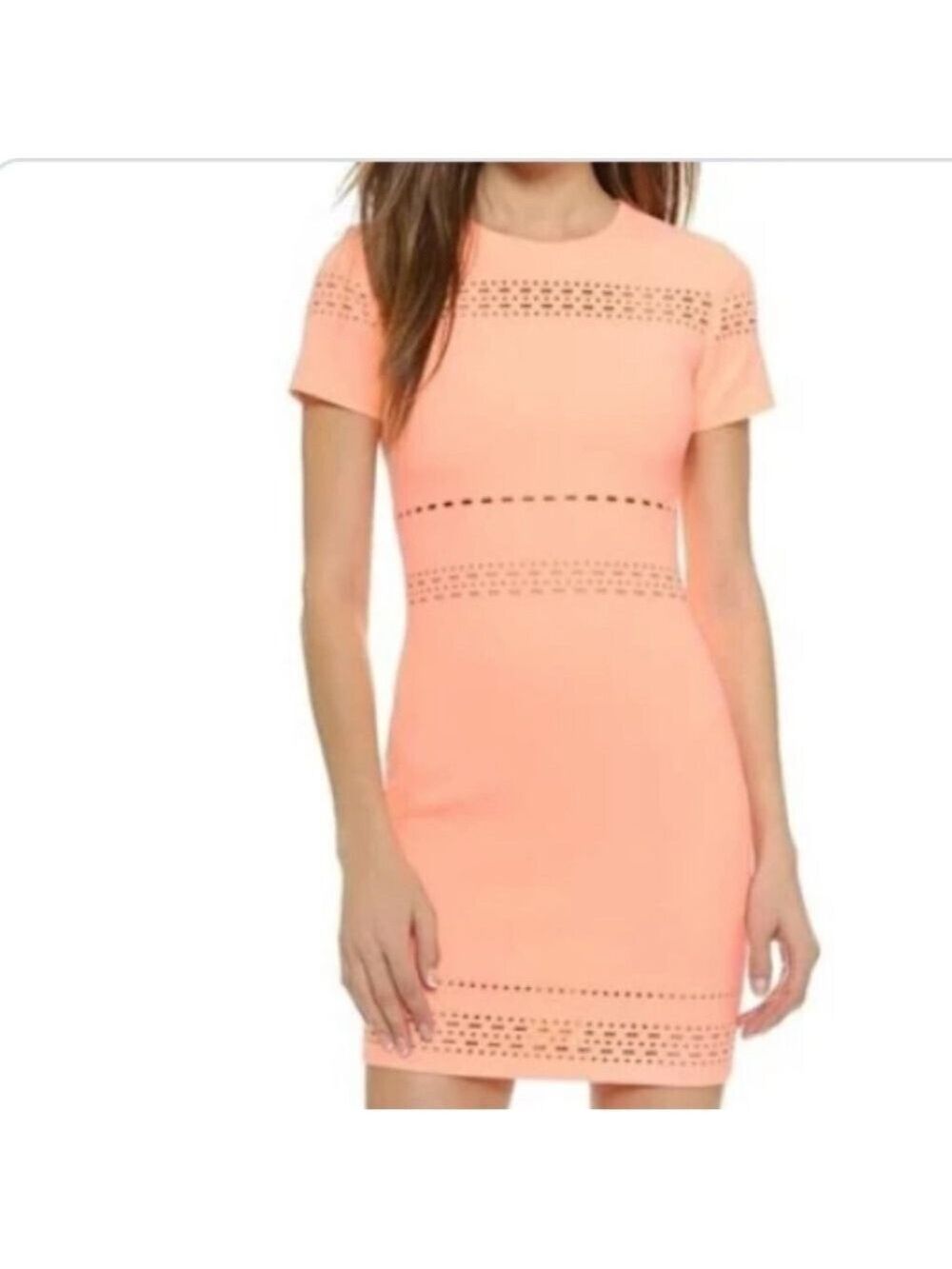 Elizabeth And James Ari Peach Short Sleeve Mini Dress With Cutouts Size 6